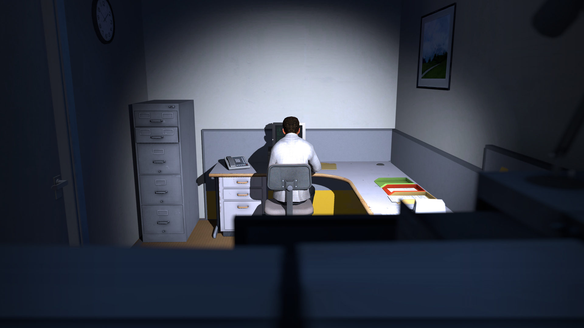 Corporate oppression can be terrifying or hilarious, depending on your level designer.
