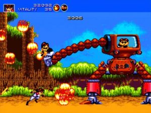 Developer Treasure's beloved Genesis shooter Gunstar Heroes.