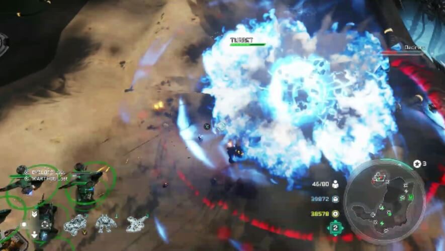 Decimus fights back in Lights Out in Halo Wars 2.