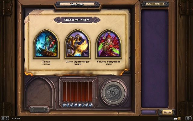 Hearthstone Choosing Arena Hero