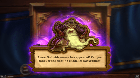 You can hop into Hearthstone and buy Curse of Naxxramas right now.