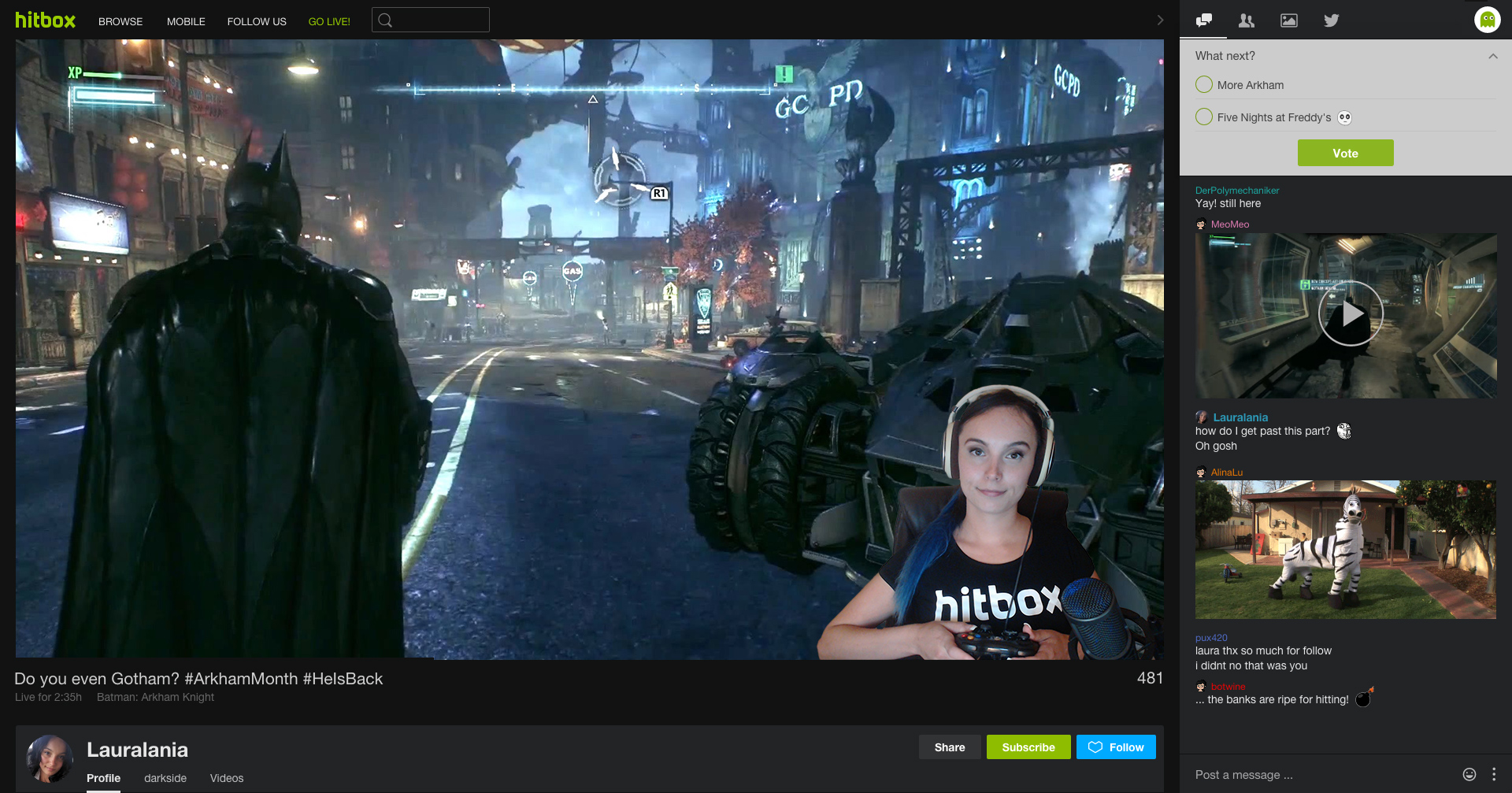 Hitbox broadcaster.