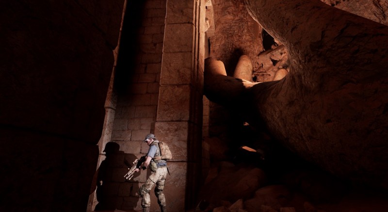 Jason searches through the ruined temple in The Dark Pictures Anthology: House of Ashes.