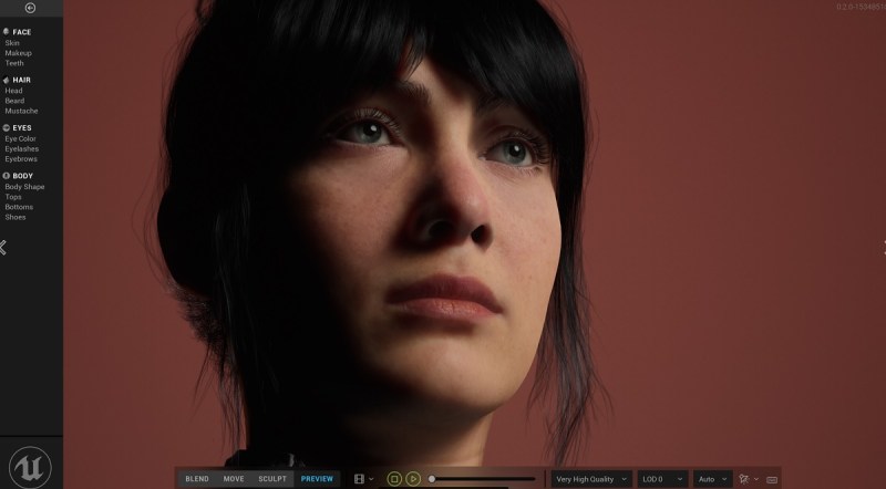 MetaHuman Creator works with the Unreal Engine.