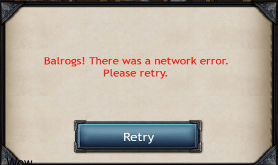 Kingdoms of Middle-earth error message