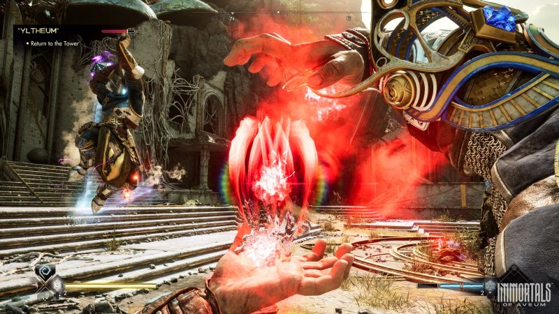 Red equals shotgun magic in Immortals of Aveum.