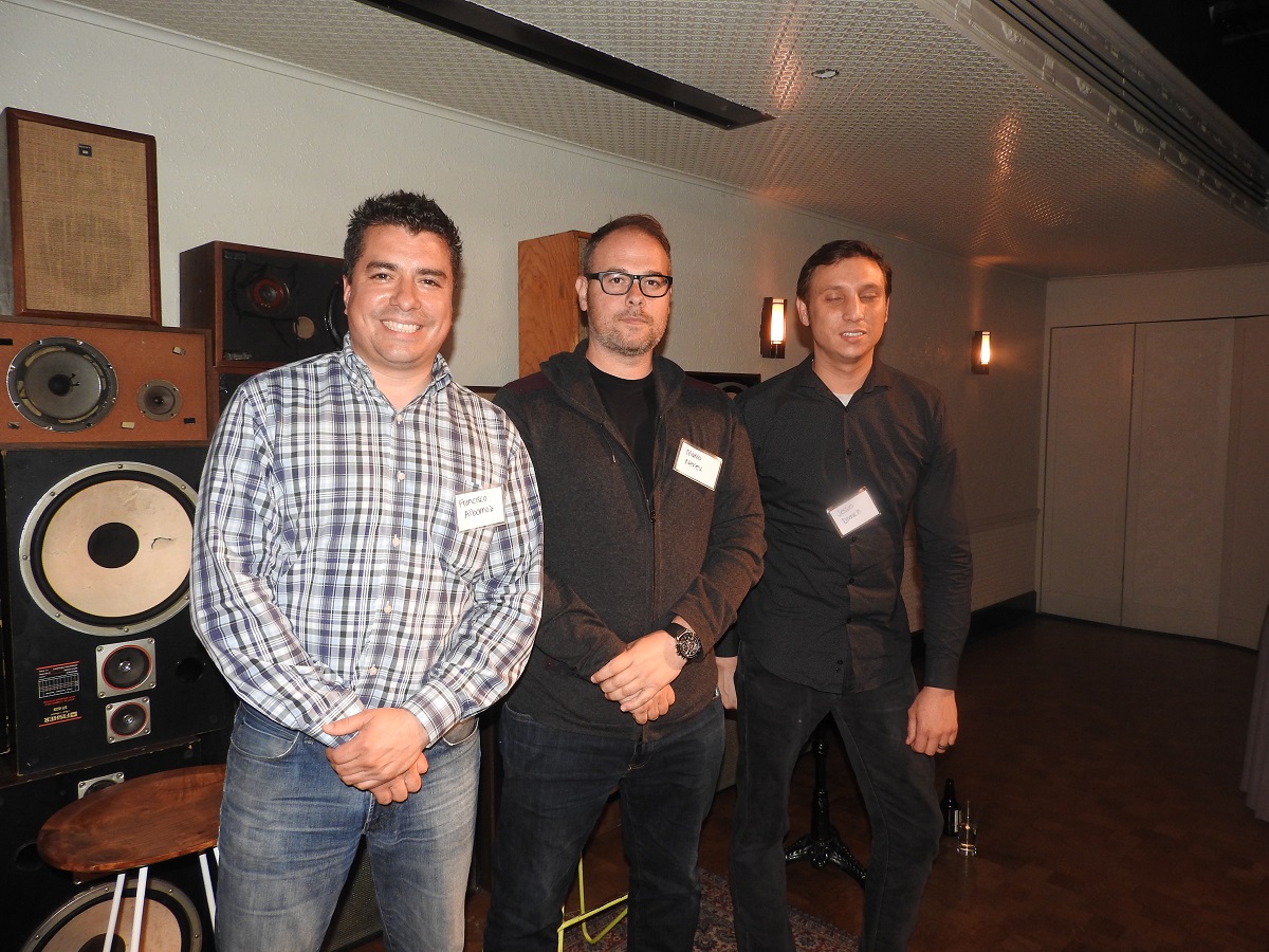 Francisco "TheGameHuntah" Albornoz (left), Marco Mereu of Roostr, and Jesse Divnich of Tilting Point at the GamesBeat Roadshow on influencers in New York.