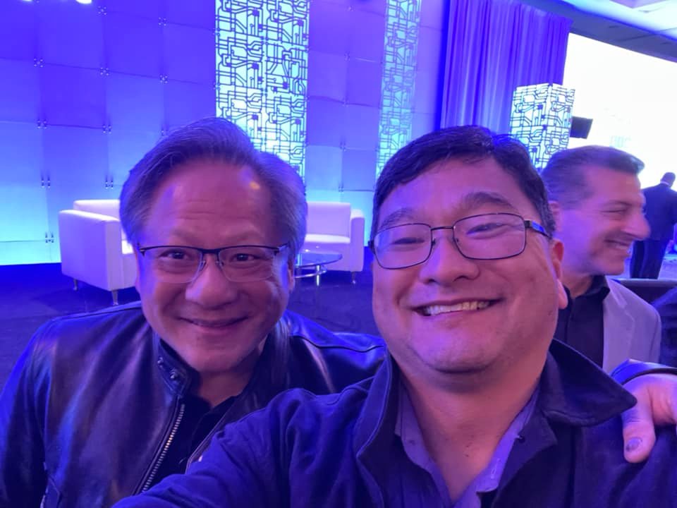 Jensen Huang of Nvidia and Dean Takahashi of GamesBeat.
