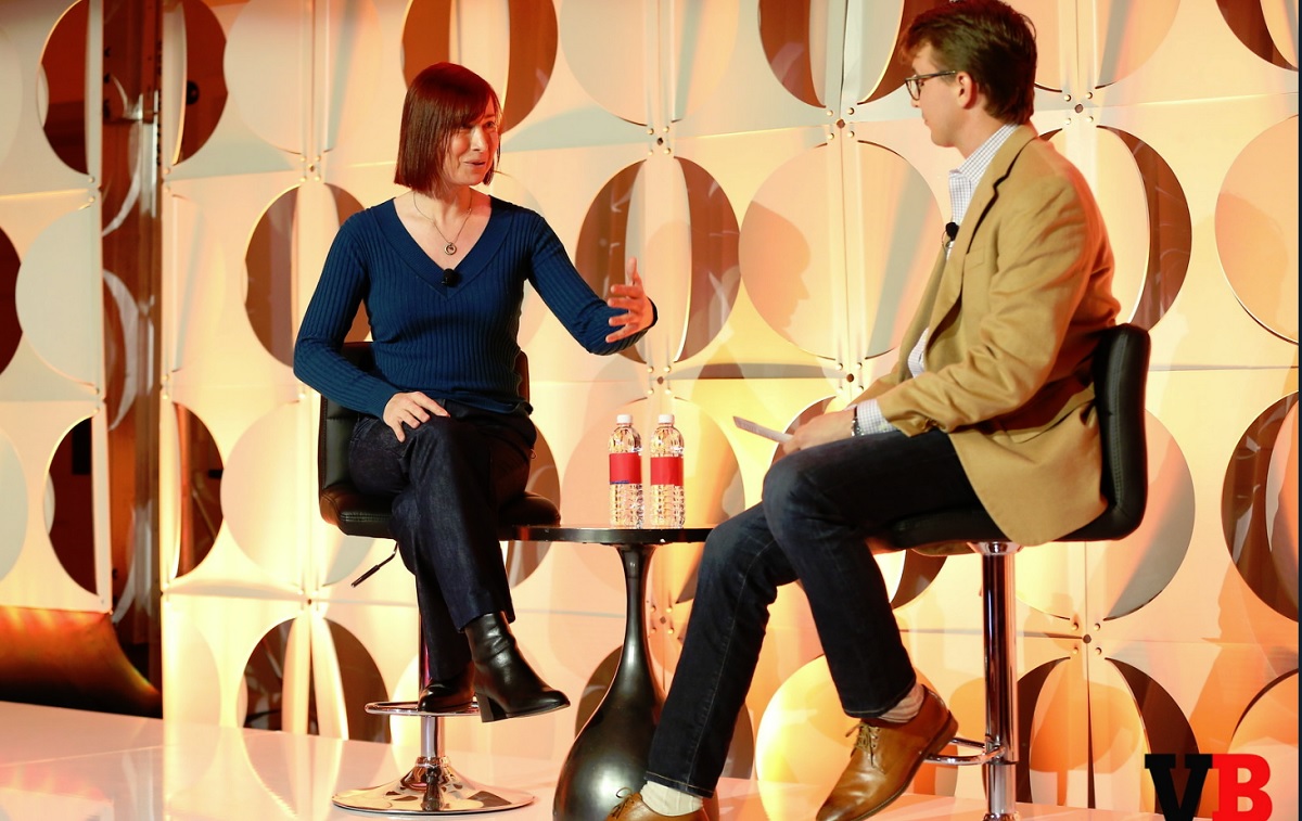 Jeri Ellsworth, cofounder of CastAR, and Will Mason, editor-in-chief of UploadVR, at GamesBeat Summit 2016.