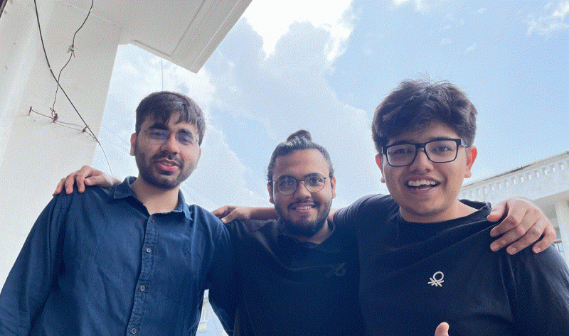 Kalam Labs founders (left to right): Ahmad Faraaz, Sashakt Tripathi, and Harshit Awasthi.