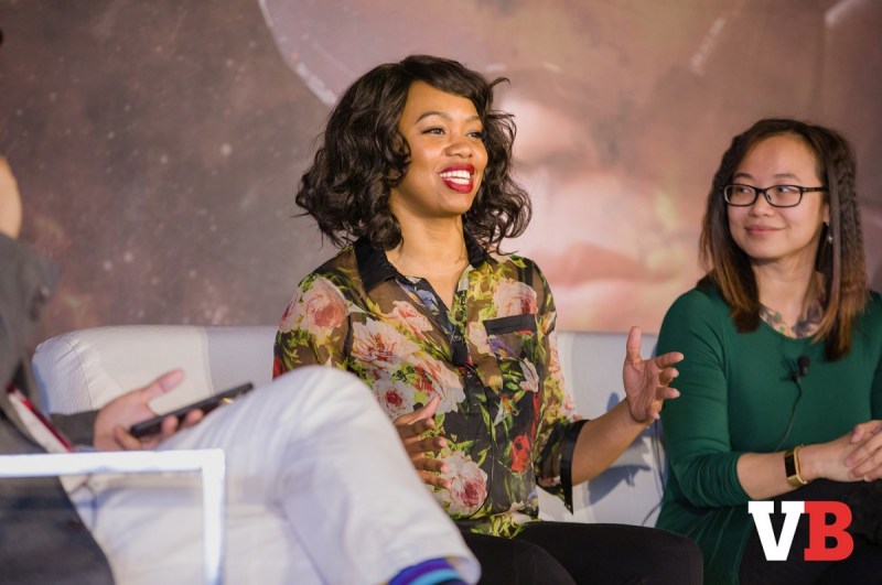 Keisha Howard and Paula Angela Escuadra speak on the diversity panel at GamesBeat Summit 2018.