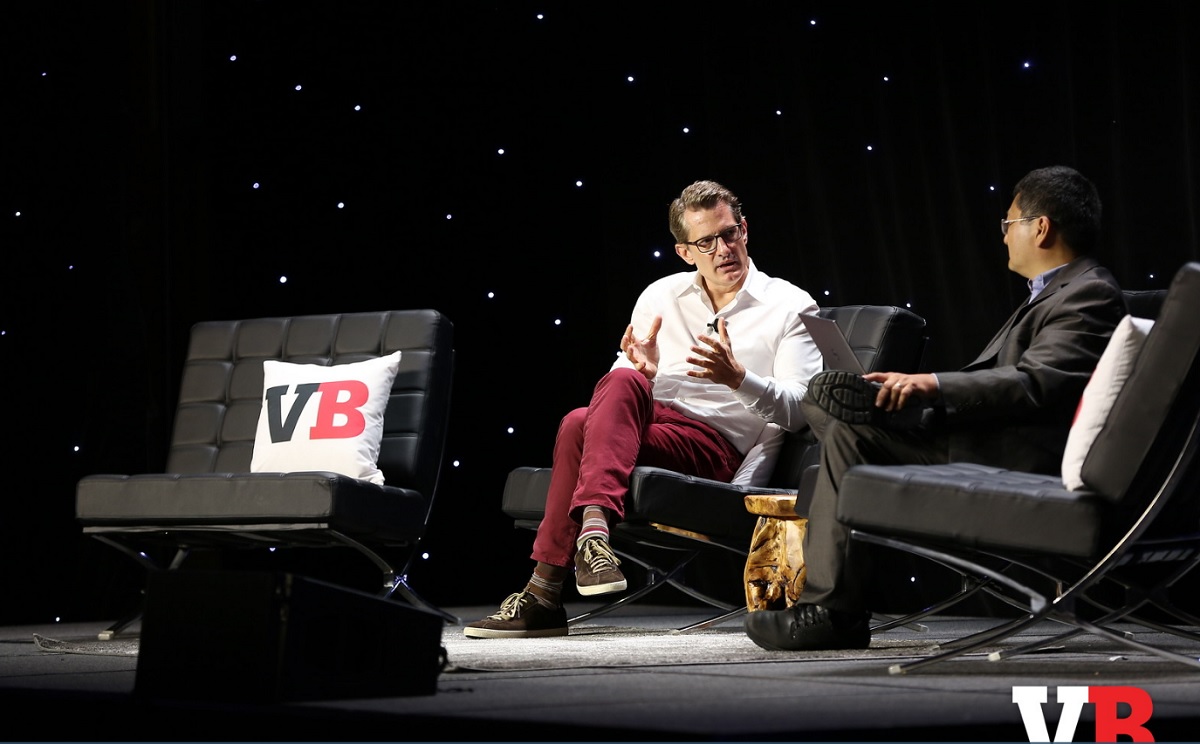 Kent Wakeford and Dean Takahashi at GamesBeat 2016.