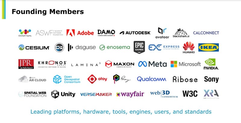 Founding members of the Metaverse Standards Forum.