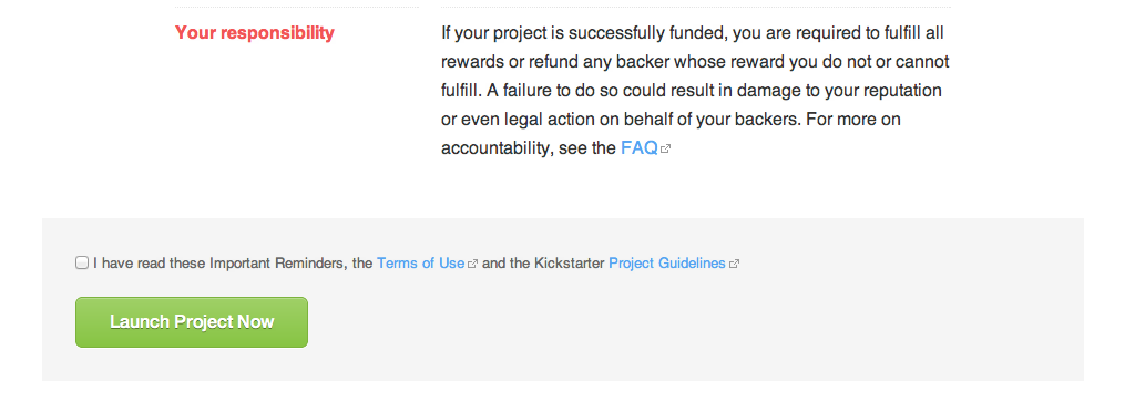 Kickstarter agreement