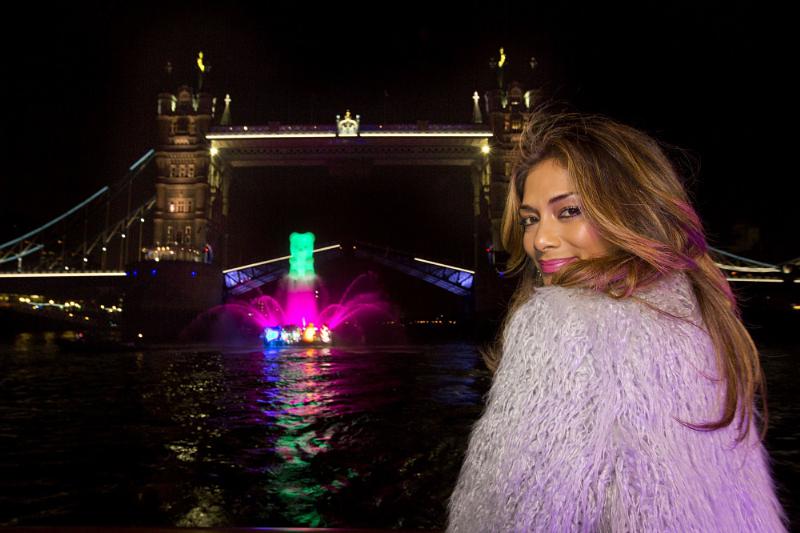 Nicole Scherzinger celebrates Candy Crush Soda Saga launch.