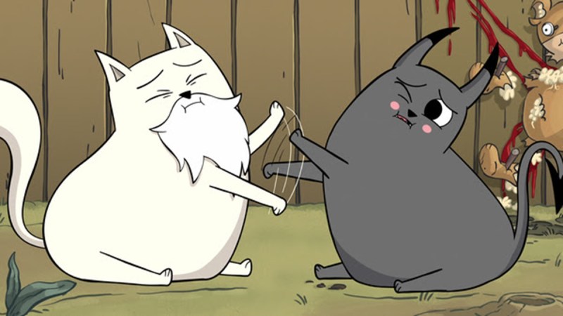 Catfight in the Exploding Kittens show.