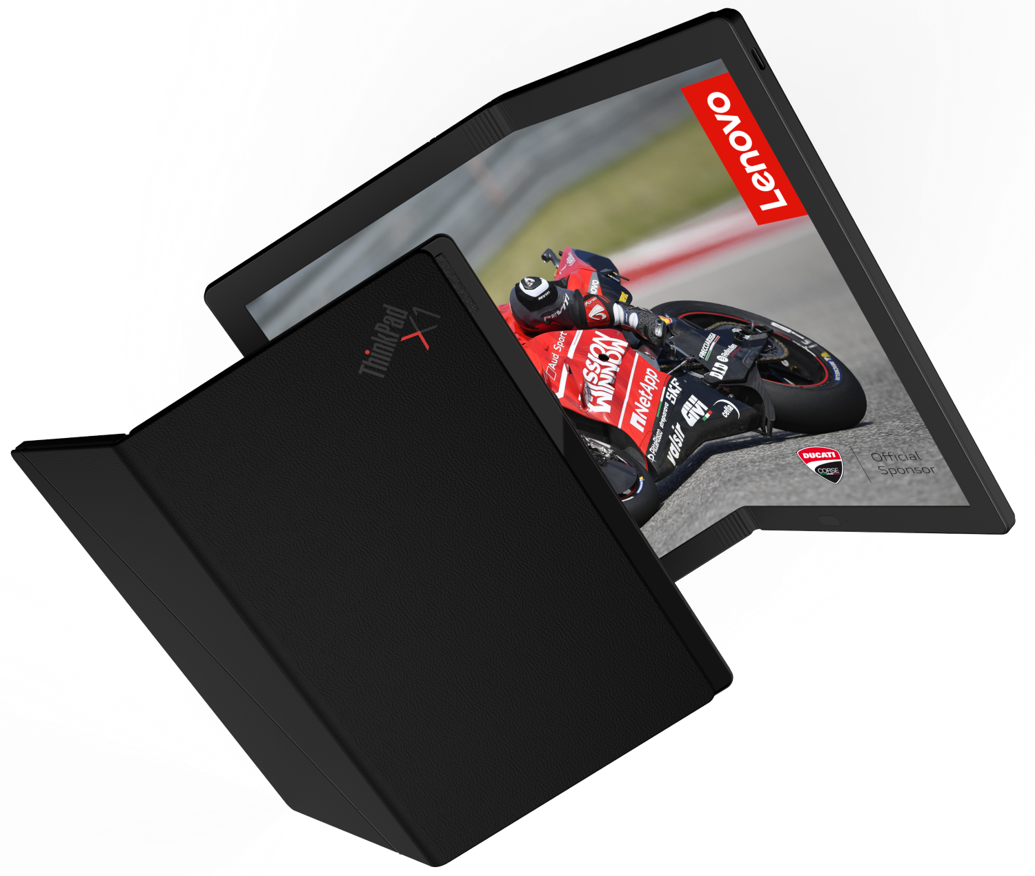 Lenovo's foldable PC, back and front