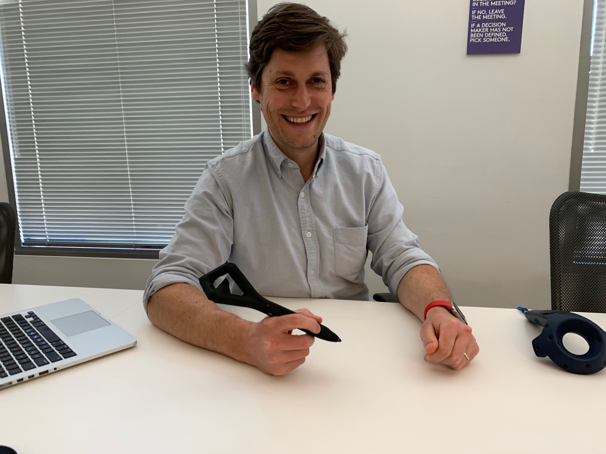 Vadim Kogan shows off the Logitech VR Ink stylus.