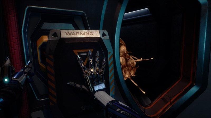 You can interact with the environment with hand gestures in Lone Echo II.