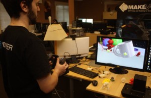 Scott of Sixense demos the MakeVR virtual creativity software.
