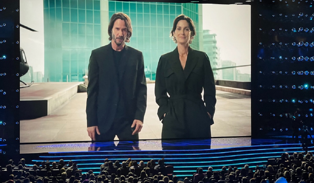 The Matrix stars Keanu Reeves and Carrie-Ann Moss.
