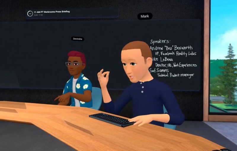 A screenshot from Mark Zuckerberg's press briefing in the metaverse. Reuters: