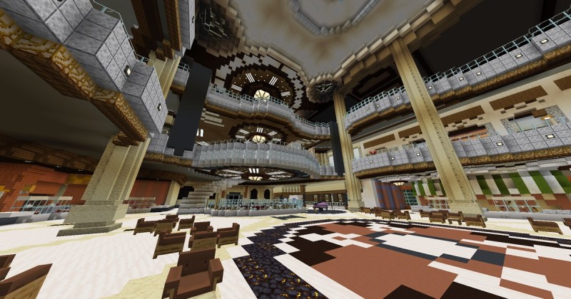 The inner atrium in a Princess cruise ship.