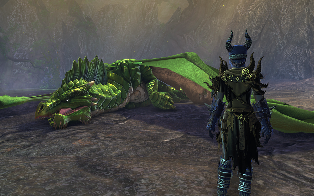 Even dragons sometimes lie down on the job.
