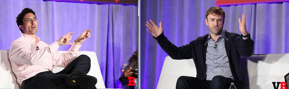 Niccolo De Masi, CEO of Glu Mobile, and Gabe Leydon, CEO of Machine Zone.