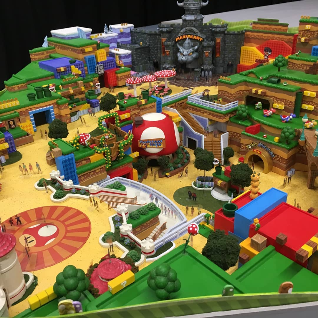 A model of Super Nintendo World.
