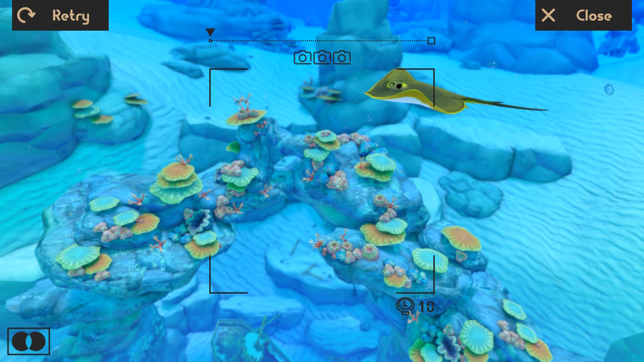 Nintendo Labo VR: In Ocean Camera, you find and photograph sea creatures.