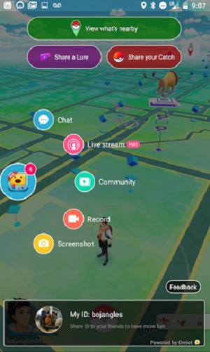 Omlet Arcade on top of Pokémon Go.