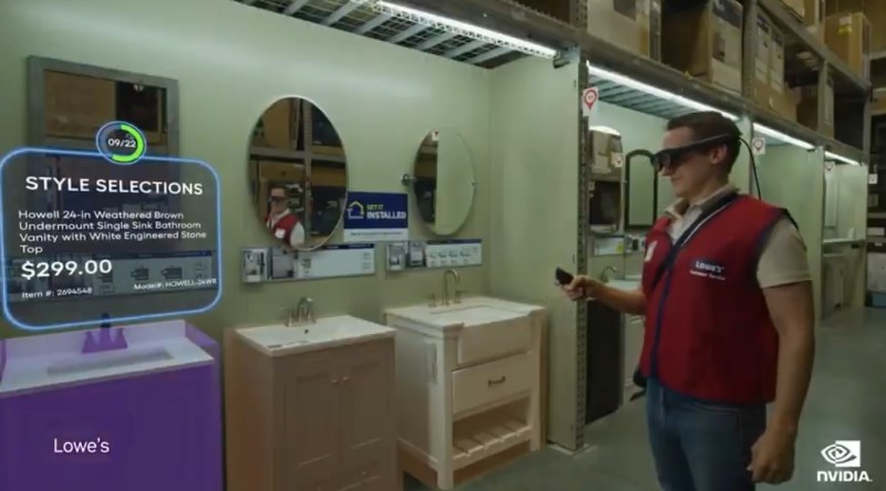 Using the Magic Leap 2 headset in a Lowes store.