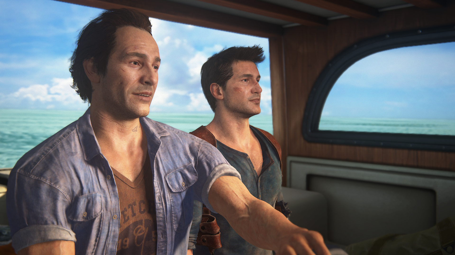 Sam and Nathan in Uncharted 4: A Thief's End.