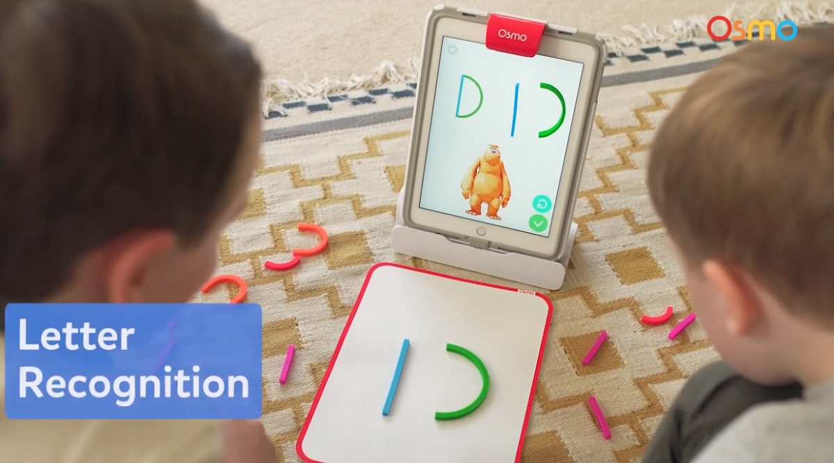 Osmo can recognize letters that children create on a pad.