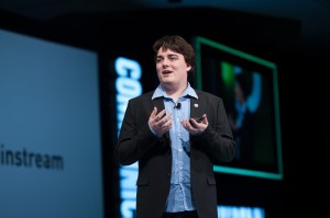 Palmer Luckey couldn't read his prompter, but the Oculus VR founder says virtual reality is the future.