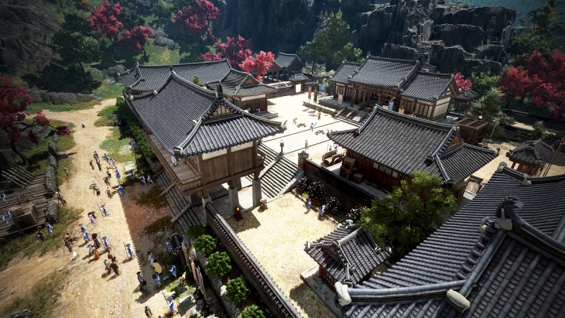 A village hub in The Land of the Morning Light expansion for Black Desert Online.