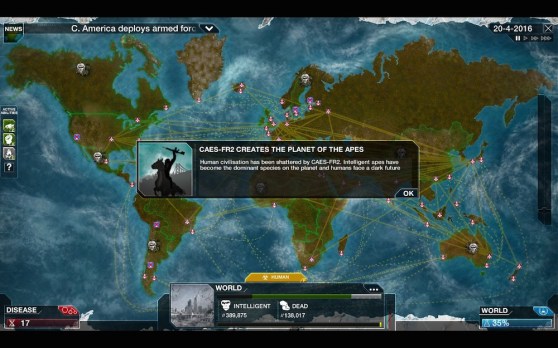 Plague Inc's "Simian Flu" DLC