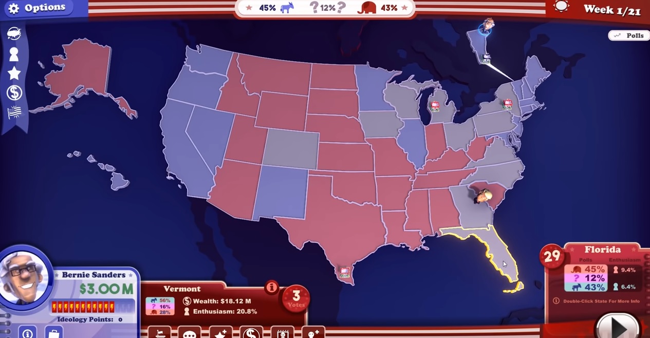 The Political Machine 2020 shows you which states you need to win to be president.