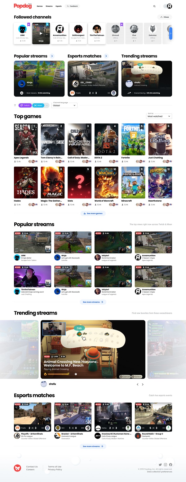 Popdog is aggregating gaming livestreams and other game content.