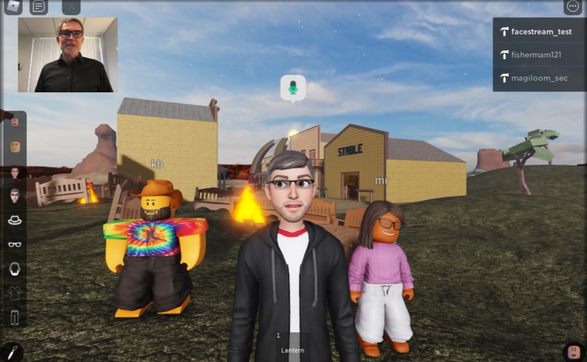 Dave Baszucki controls his avatar with his voice and head movements.