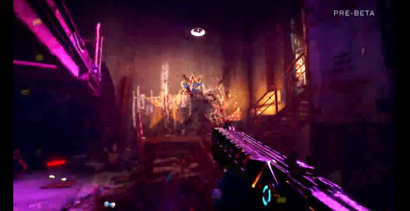 Somewhere, there's a blood splatter here in Rage 2.