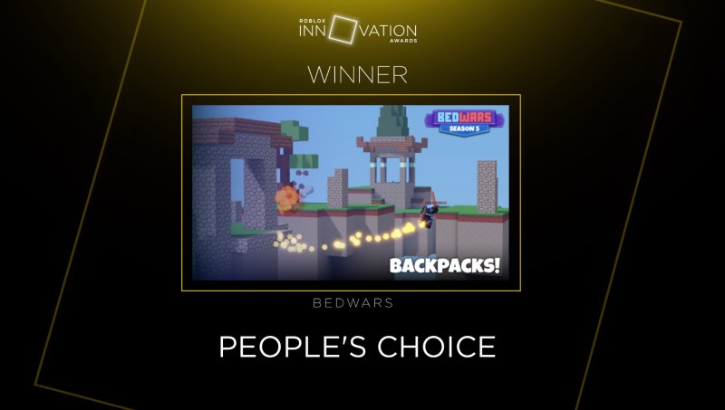 Backpacks got People's Choice at the Roblox event.