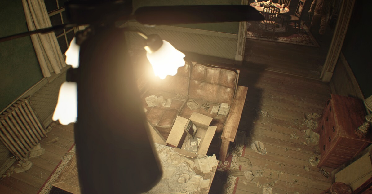 Light and shadow in Resident Evil 7 Biohazard.