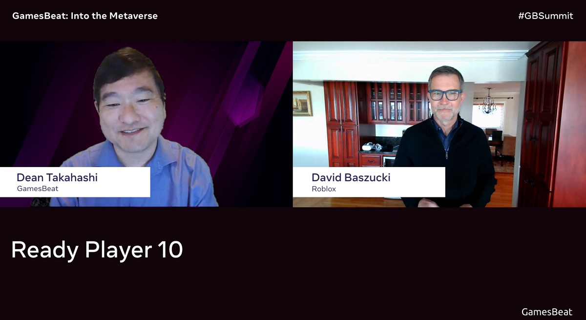 Roblox CEO Dave Baszucki (right) speaks with Dean Takahashi of GamesBeat at Into the Metaverse.