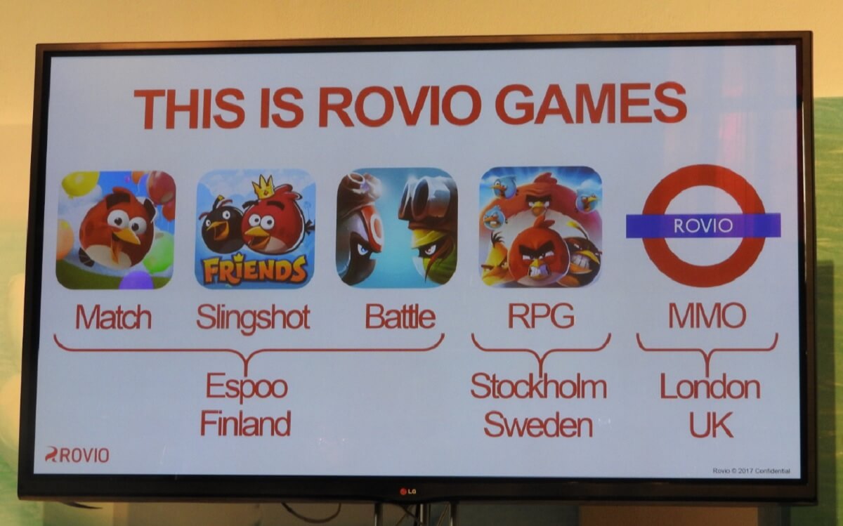 Rovio has five game studios, including a new one in London that isn't making Angry Birds games.