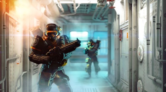 Wolfenstein: The New Order - U-boat Nazis Some nazis block your path in this u-boat corridor.