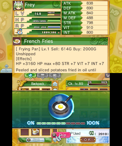 Rune Factory 4 - cooking