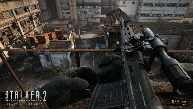 A sniper rifle in Stalker 2: Heart of Chornobyl.