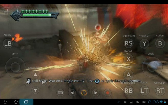 Darksiders OnLive Android Tablet Darksiders with touch screen controls
